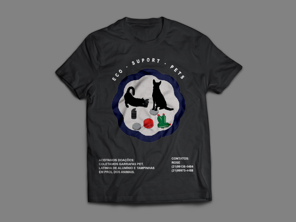 Designer de Camisa para projeto social de acolhimento de animais.